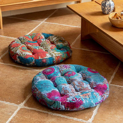 Bohemian Floral Floor Cushion | Plush Polyester | 21" x 21"