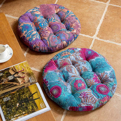 Bohemian Floral Floor Cushion | Plush Polyester | 21" x 21"