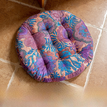 Bohemian Floral Floor Cushion | Plush Polyester | 21" x 21"