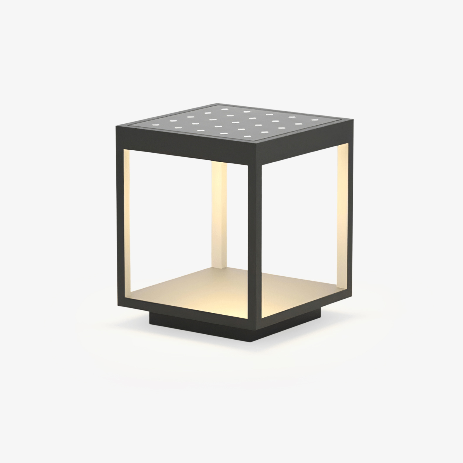 Square Frame Solar Outdoor Light | Stainless Steel | Black & White, Remote Control