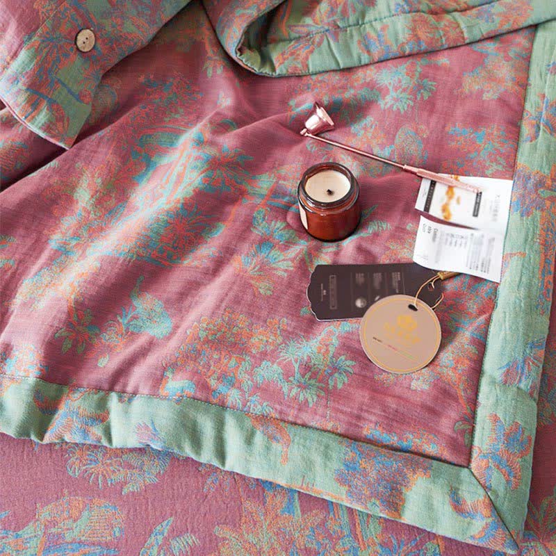 Vintage Cotton Reversible Quilt | Eco-Friendly Double-Layer Design | Queen Size
