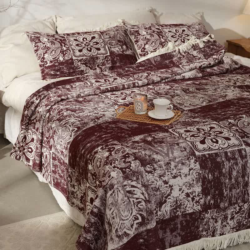 Ethnic Style Pure Cotton Gauze Soft Tassel Quilt