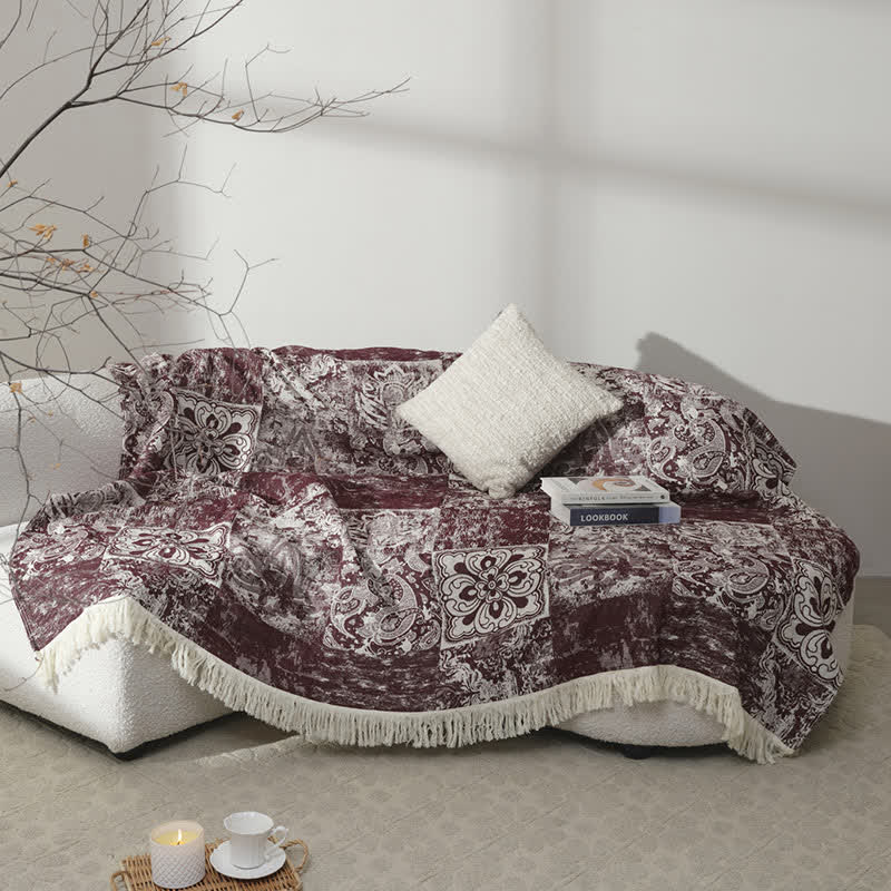 Ethnic Style Quilt | 100% Cotton Gauze with Tassels | Full/Queen Size Options