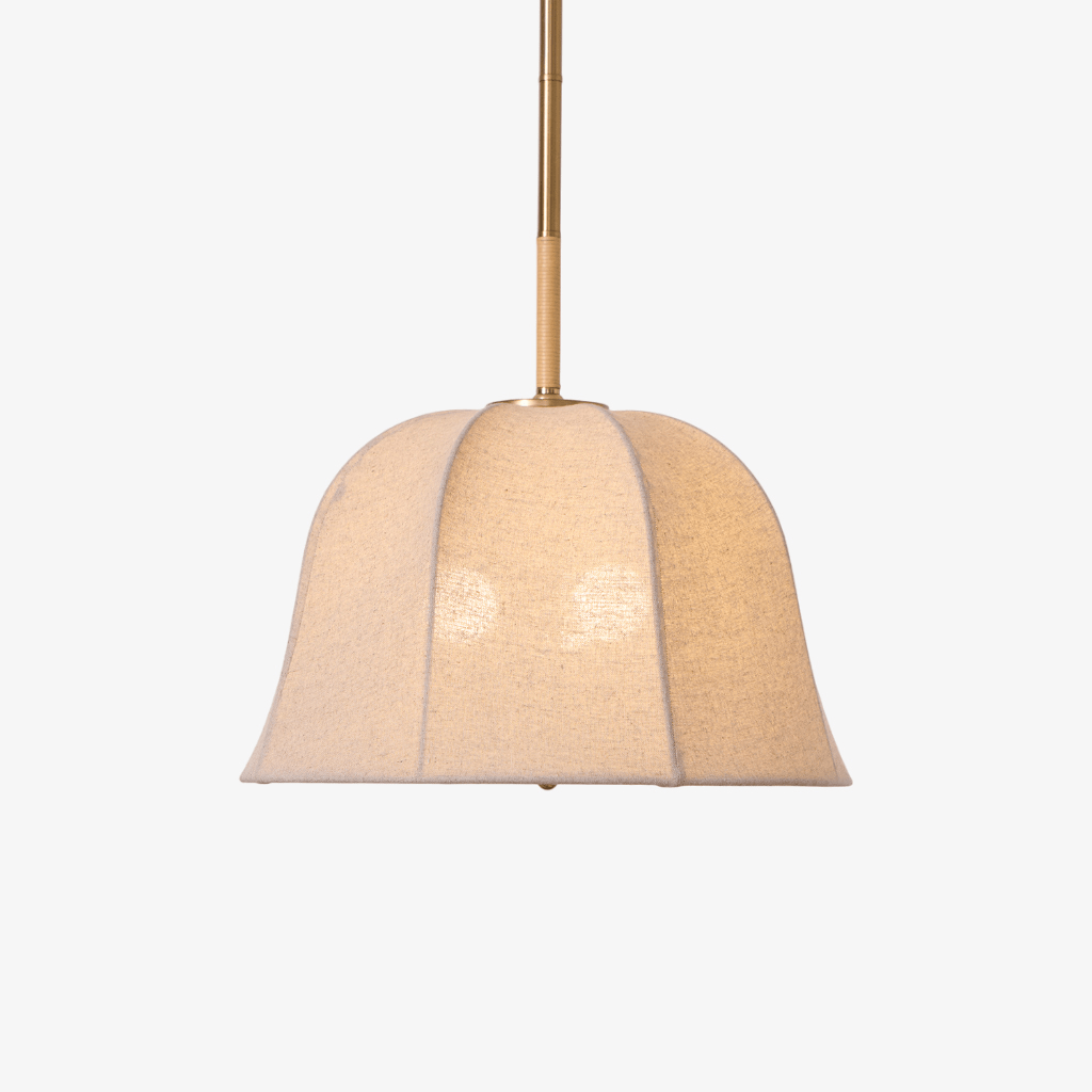 Sienna Pendant Lamp | Handcrafted Iron & Linen | Gold Finish