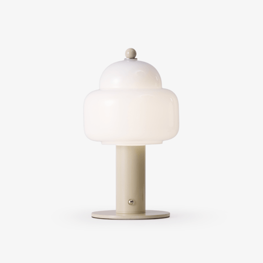 Cloud Dome Table Lamp | Frosted Glass & Metal | Black/Beige