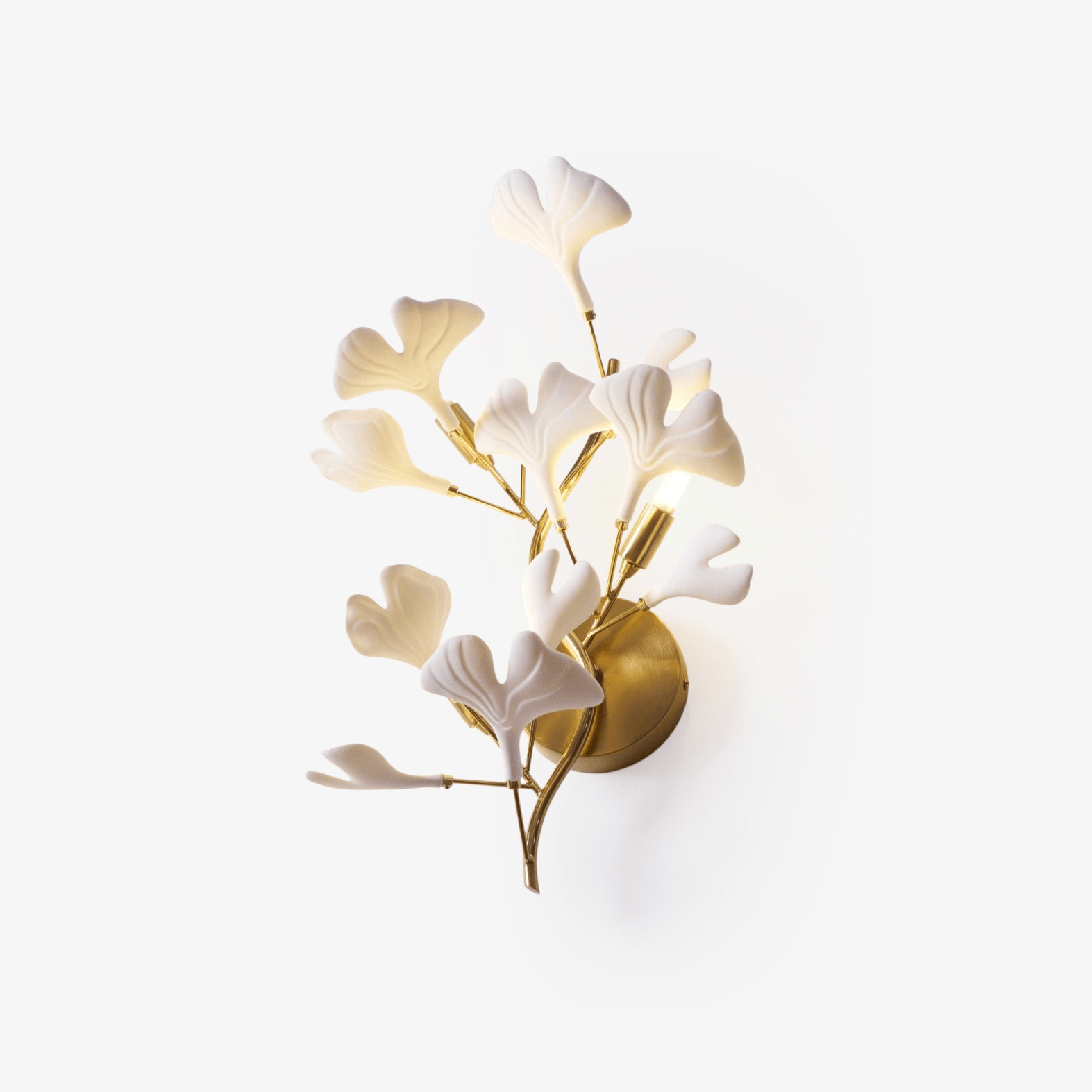 Ginkgo Wall Lamp | Gold & White | Set of 2