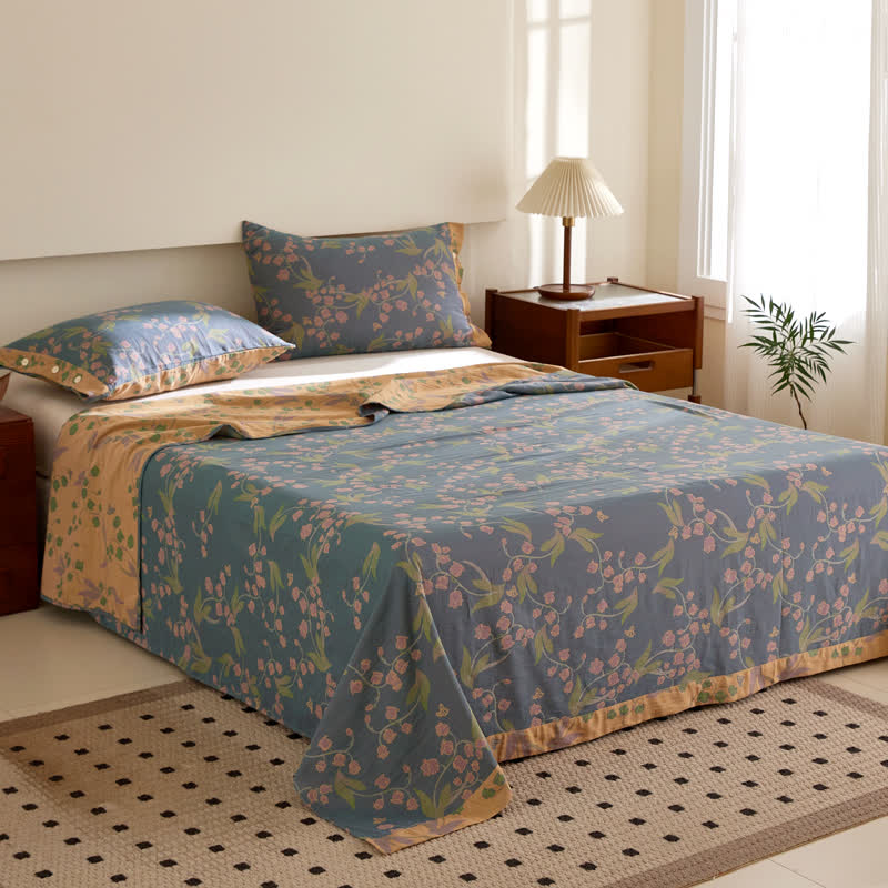 Cotton Reversible Coverlet | Double-layer Jacquard | Twin, Full, Queen, King Sizes