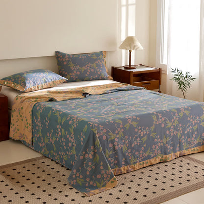Cotton Reversible Coverlet | Double-layer Jacquard | Twin, Full, Queen, King Sizes