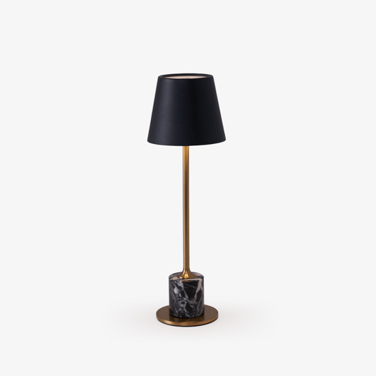 Lirio Mini Table Lamp | Marble Base | Black and Gold