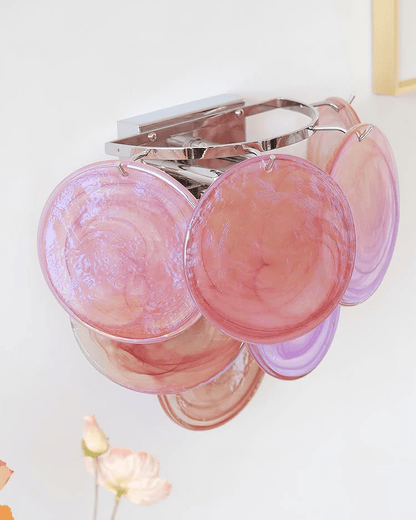 Lunaria Disc Murano Wall Lamp | Murano Glass | Blue, Green, Orange, Pink, White, Clear