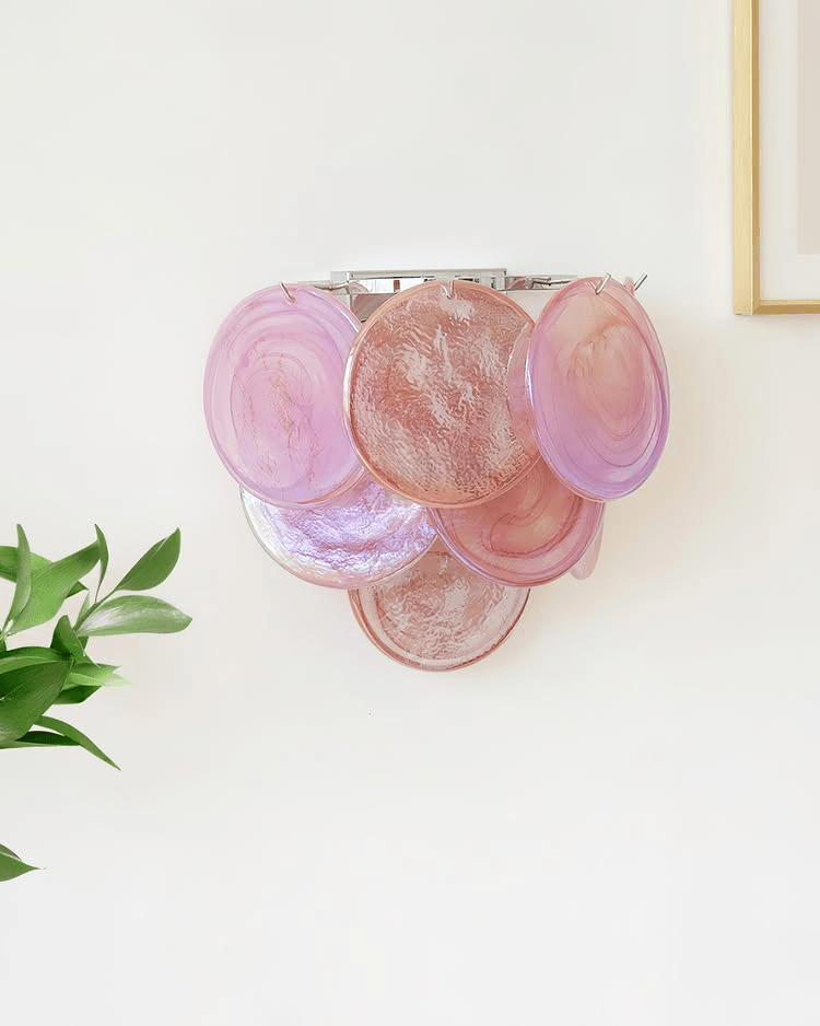 Lunaria Disc Murano Wall Lamp | Murano Glass | Blue, Green, Orange, Pink, White, Clear