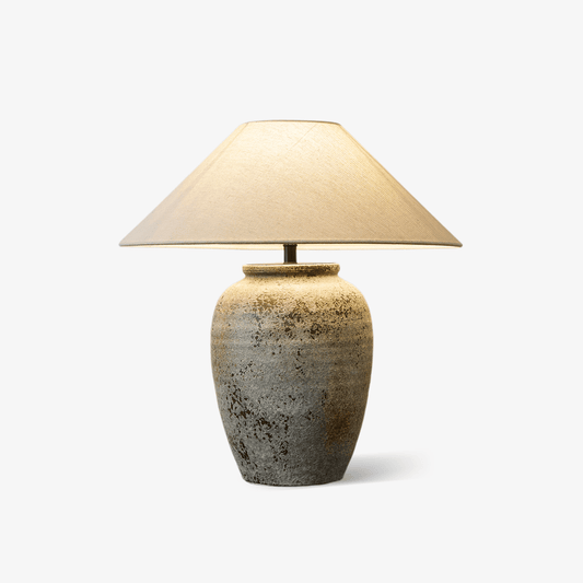 Ceramic Table Lamp | Aged Stone Finish | 55cm Height