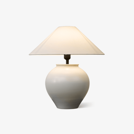 Luma Table Lamp | Ceramic & Fabric | White