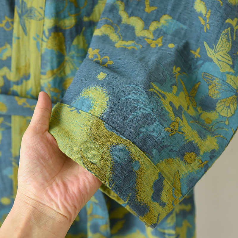 Cotton Bathrobe | Double-Layer Gauze Jacquard | Soft & Breathable
