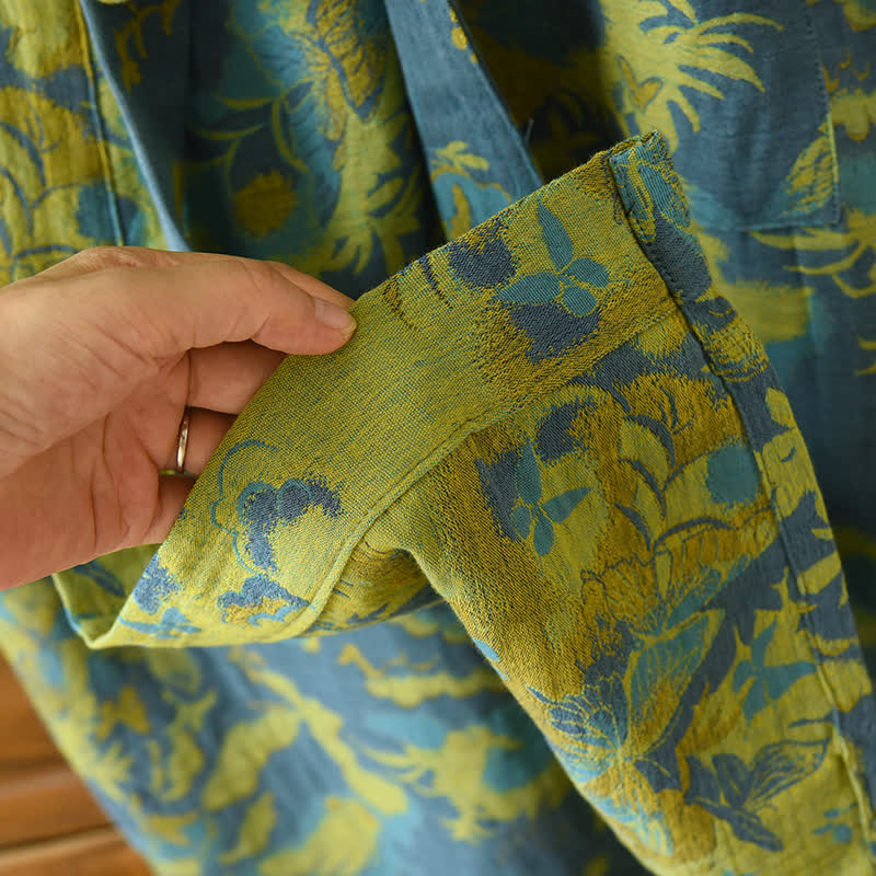 Cotton Bathrobe | Double-Layer Gauze Jacquard | Soft & Breathable