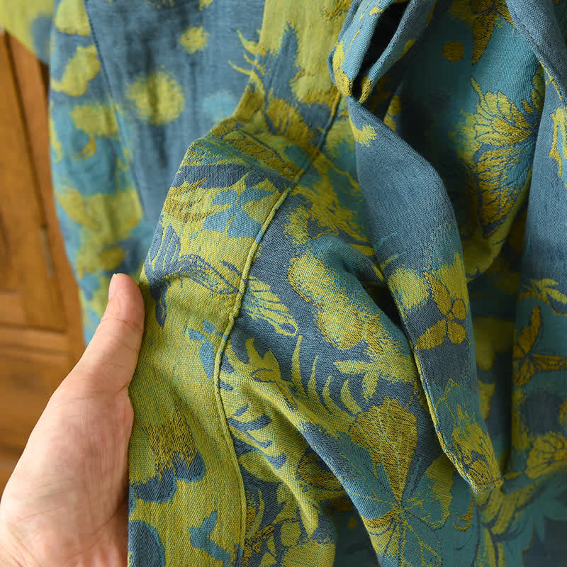 Cotton Bathrobe | Double-Layer Gauze Jacquard | Soft & Breathable