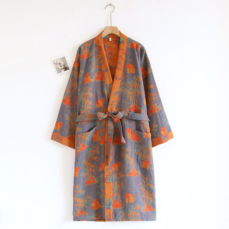 Bamboo Panda Cotton Yarn-dyed Jacquard Bathrobe