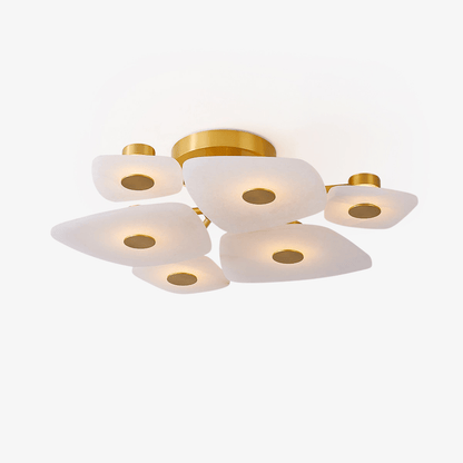 Holmdel Ceiling Lamp | Alabaster & Brass | 2 Sizes