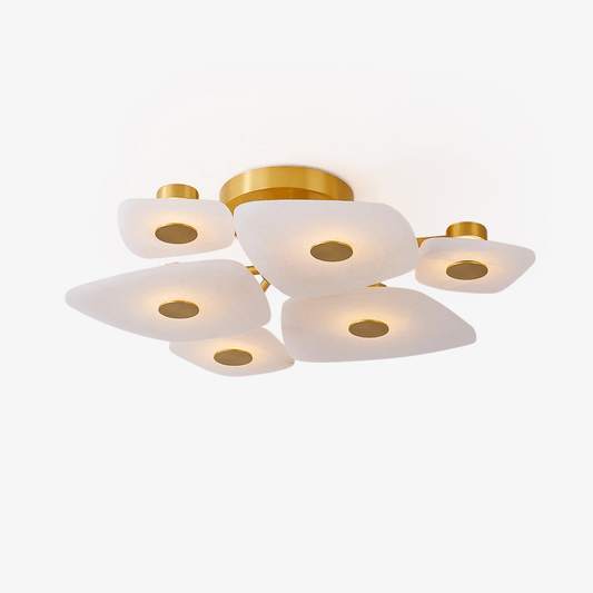Holmdel Ceiling Lamp | Alabaster & Brass | 2 Sizes