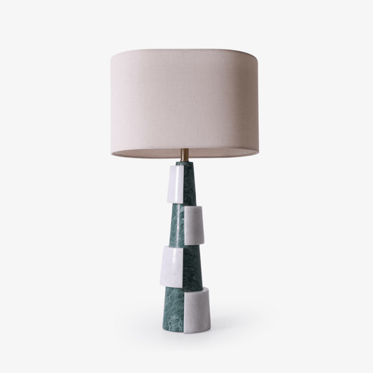 Duomo Marble Table Lamp | Marble & Fabric | Green & White