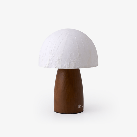 Myco Mushroom Table Lamp | Wooden Base | White Shade