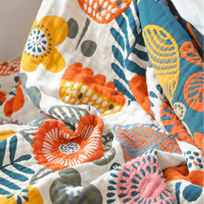 Boho Flower Cotton Quilt | Cartoon Pattern | Full/Queen/King Sizes