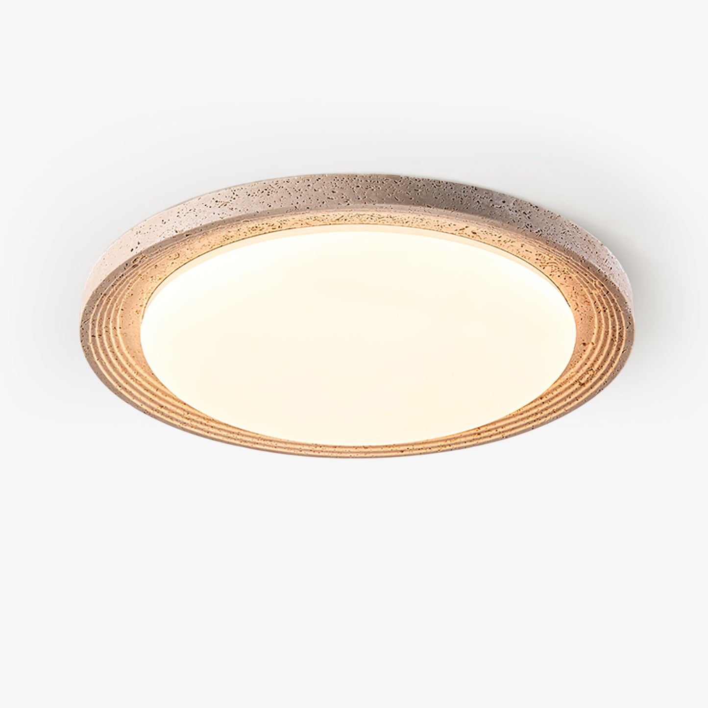 Soluna Ceiling Light | Yellow Travertine & Acrylic | Multiple Sizes Available
