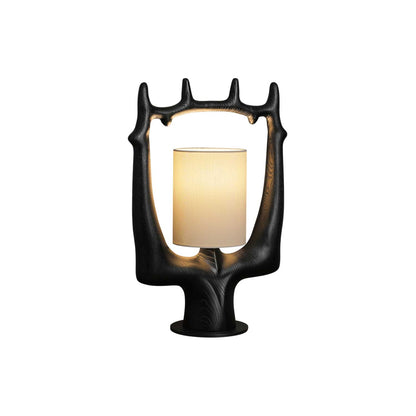 Antler Table Lamp | Wood, Metal, Fabric | Walnut, Black, White