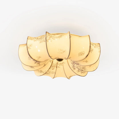 Floralis Ceiling Light | Fabric, Metal, Wood, Acrylic | Beige Shade
