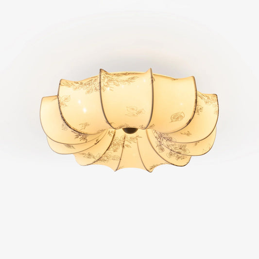 Floralis Ceiling Light | Fabric, Metal, Wood, Acrylic | Beige Shade
