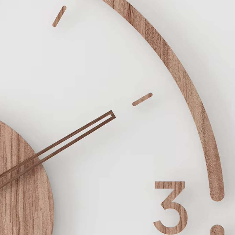 Nordic Wall Clock | Minimalist Wood | 40cm