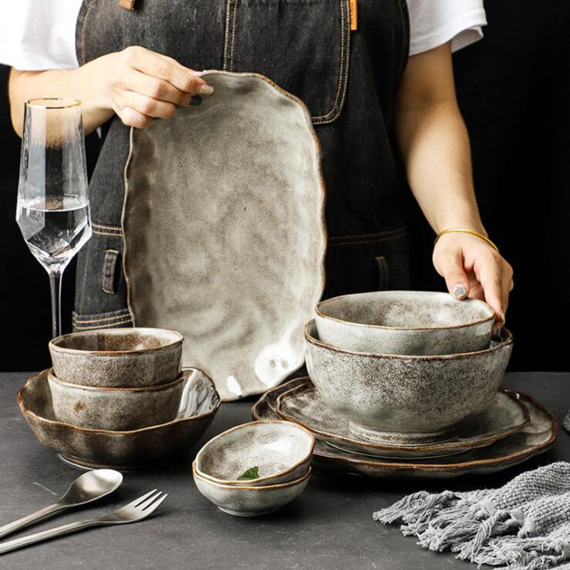 Oma Stoneware Dinnerware Set | Glossy Glaze | 4, 6, or 8 Person Options
