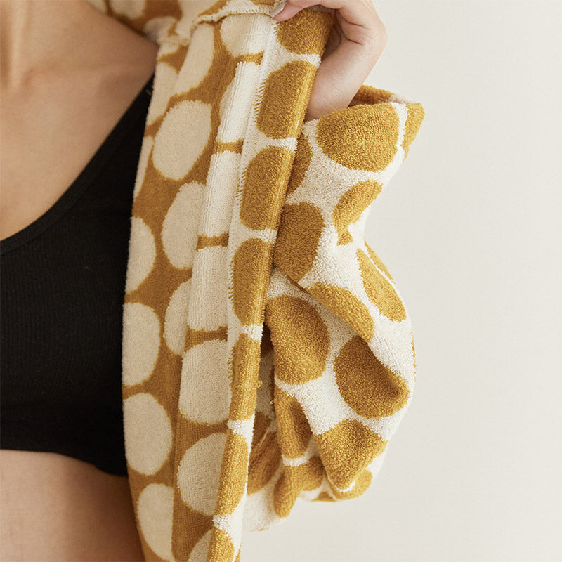 Hooded Bathrobe | Soft Cotton | Polka Dots Design
