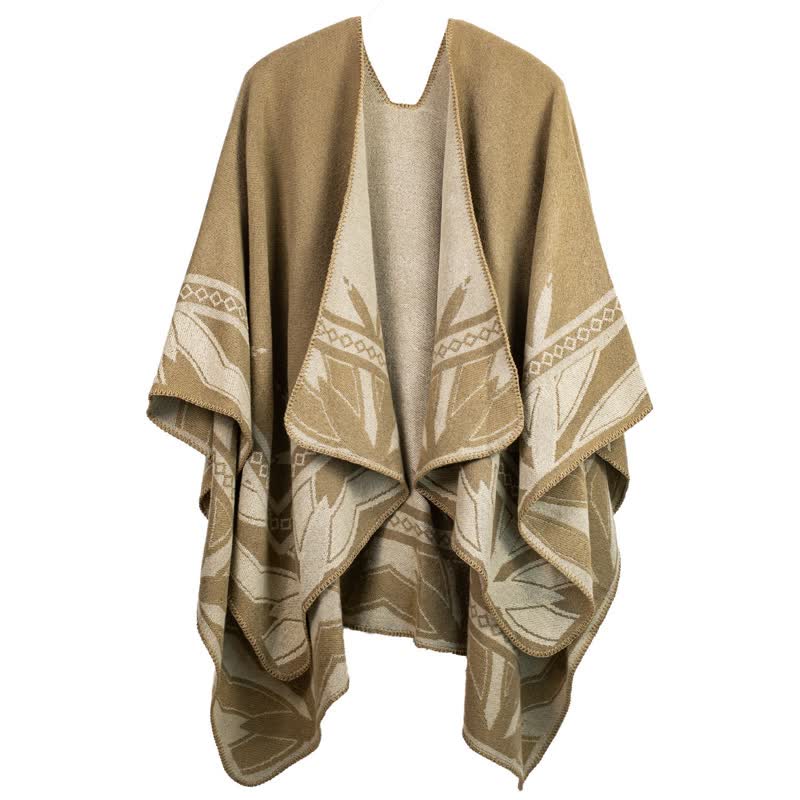 Acrylic Shawl Cape | Ultra-Soft Fabric | Retro Pattern