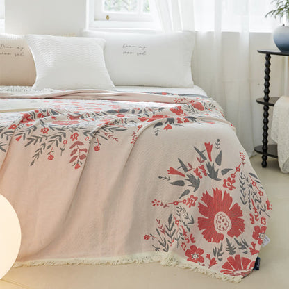 Double-sided Jacquard Floral Quilt | 100% Cotton | Full/Queen Size