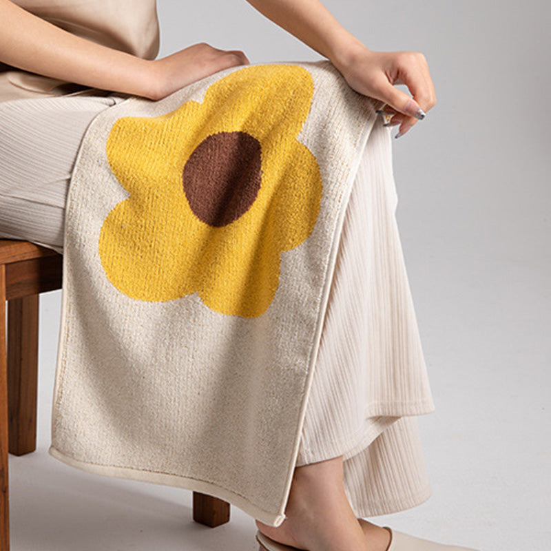 Flower Pattern Cotton Bath Towel | Breathable & Soft | 70cm x 140cm