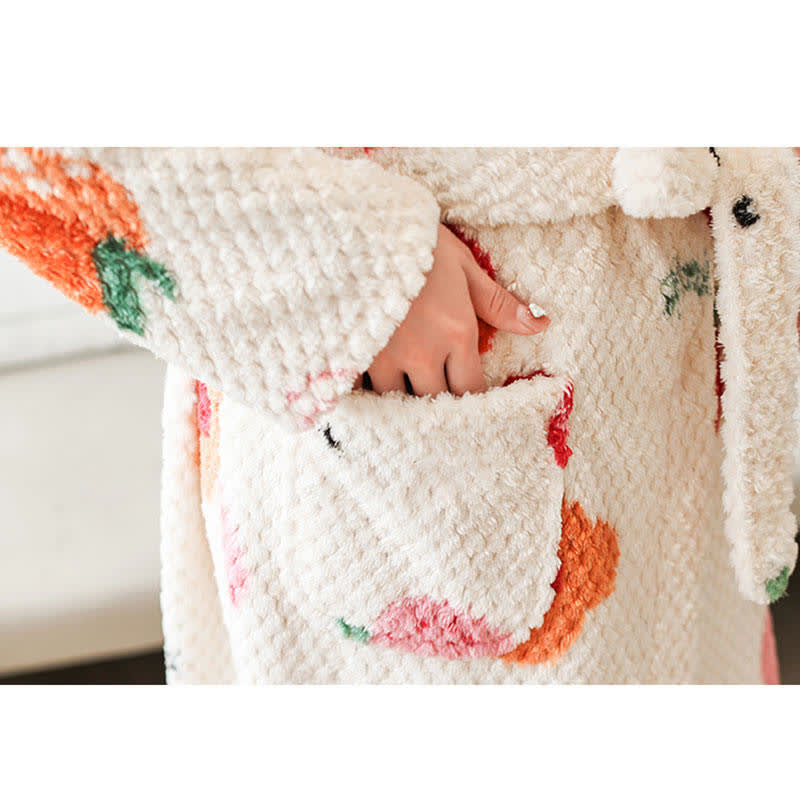 Fruit Print Bathrobe | Soft Polyester | Breathable & Comfortable