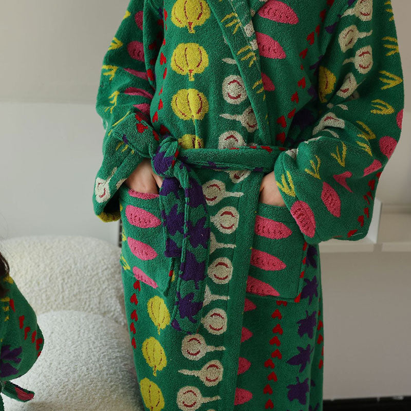 Cotton Hooded Bathrobe | Soft & Lightweight | Child and Adult Sizes