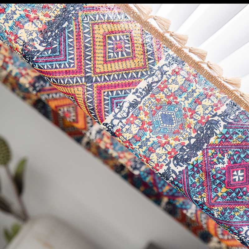 Boho Semi-Blackout Curtains | Cotton Blend Fabric | Colorful Drapes
