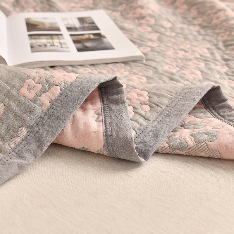 Cherry Blossom Pattern Quilt | 100% Organic Cotton | Full/Queen/King Sizes