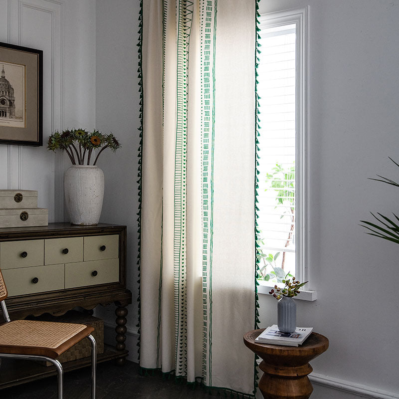 Bohemian Geometric Semi-Blackout Curtain | Cotton & Polyester | 1 Piece