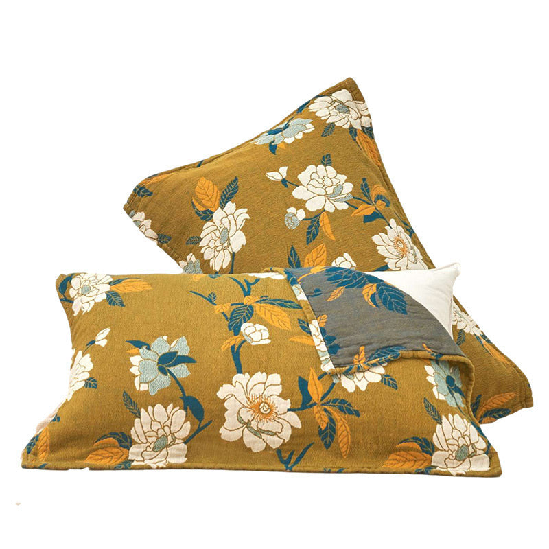 Pillow Towel Set | Cotton | White Flower Pattern | Set of 2