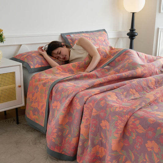 Floral Quilt | 100% Organic Cotton | Reversible Design