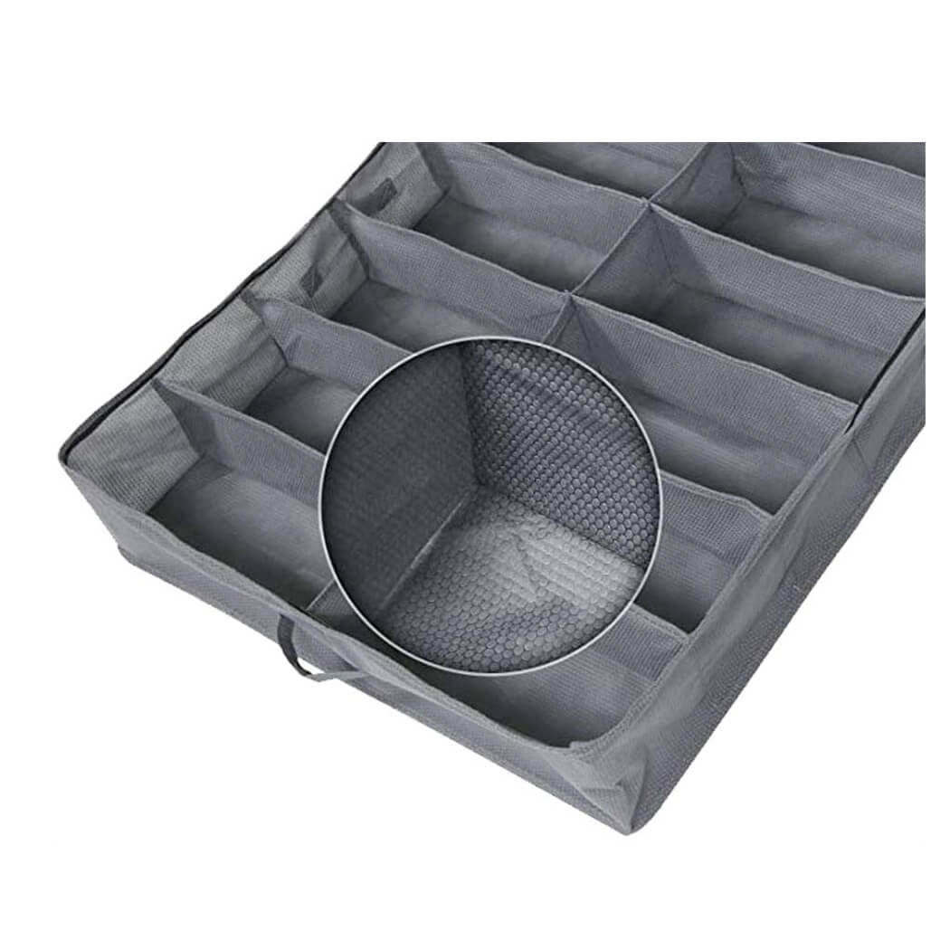 Under-Bed Shoe Storage Bags | Durable Zippered Organizer | 2 Pack, Fits 24 Pairs