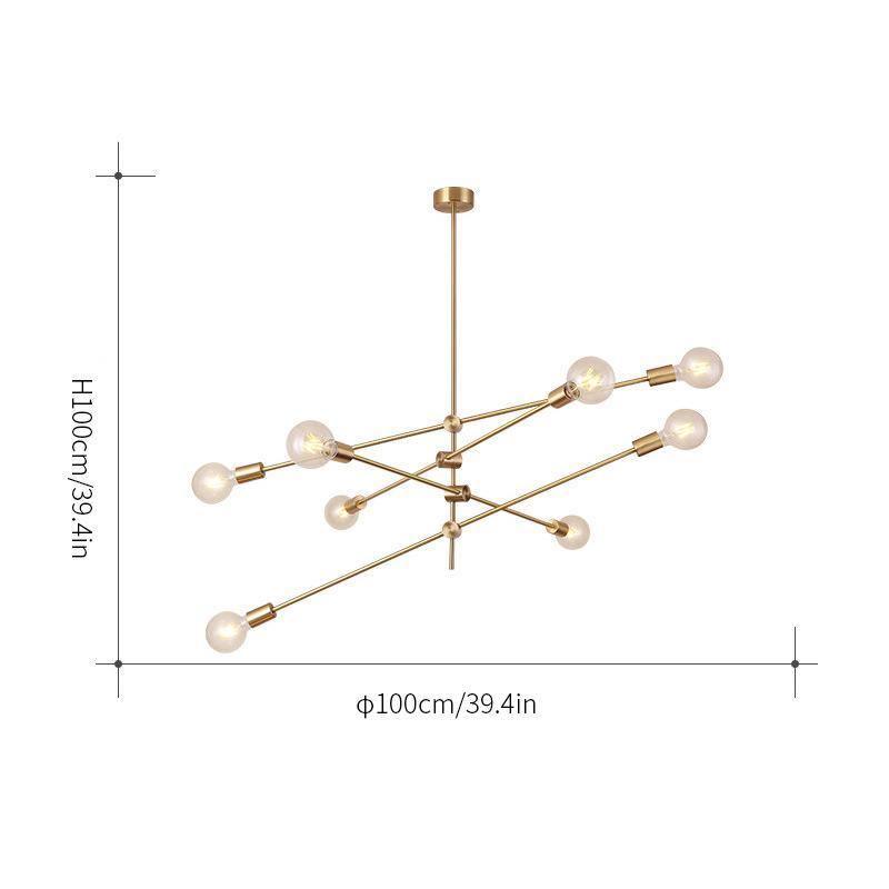 Mobile Chandelier | Patinated Brass & Opaline Glass | Black Finish