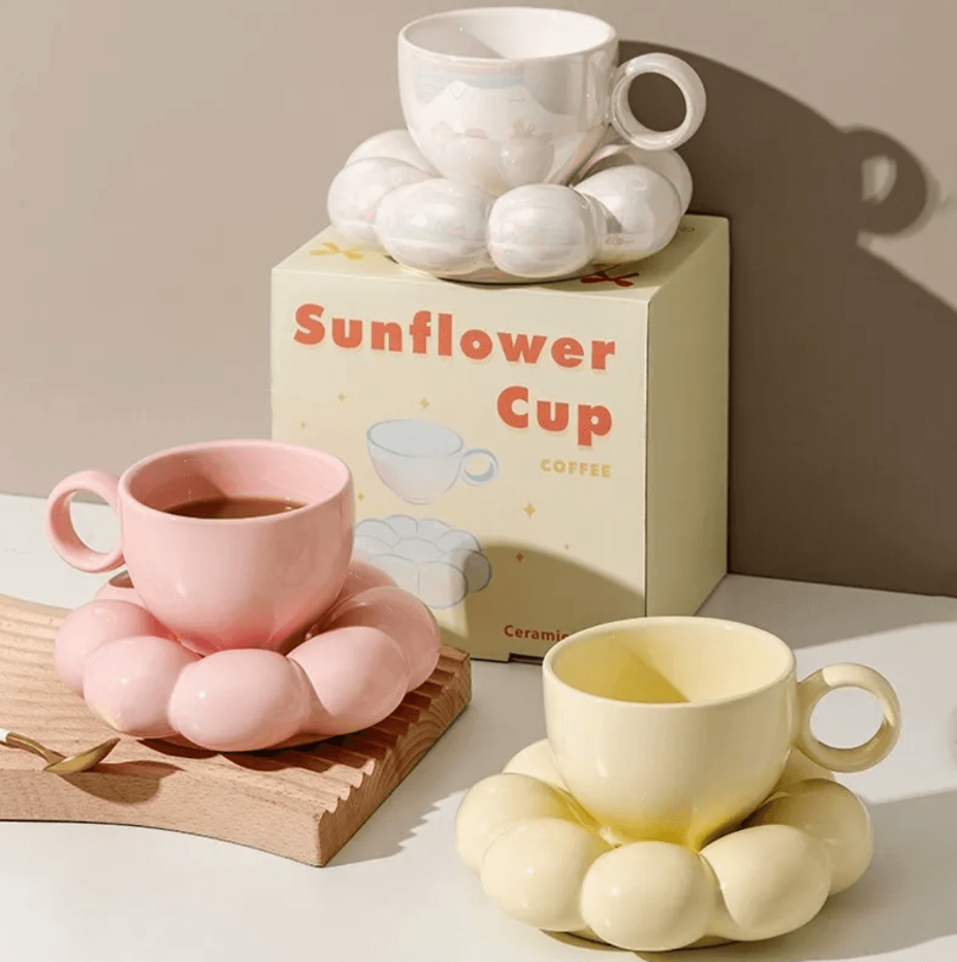 Ceramic Coffee Mug | 200ml with Cloud Plate