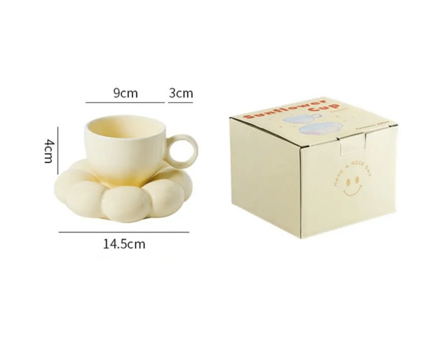 Ceramic Coffee Mug | 200ml with Cloud Plate