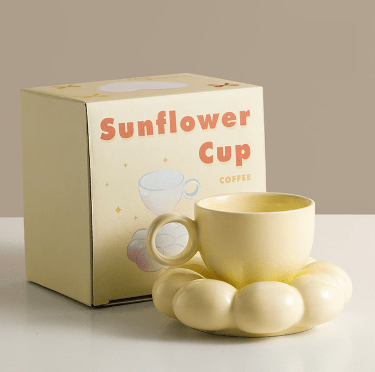 Ceramic Coffee Mug | 200ml with Cloud Plate