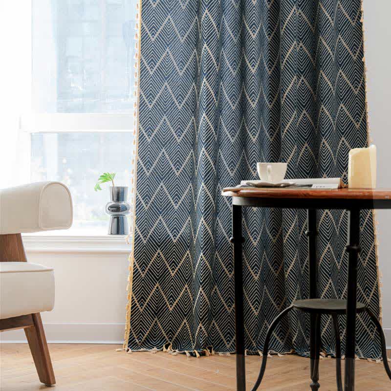 Rustic Retro Striped Blackout Curtain | Polyester | Multiple Sizes Available