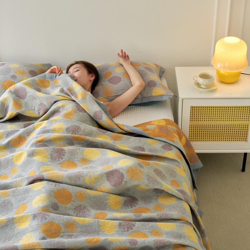 Cotton Gauze Reversible Quilt | Yarn-Dyed Jacquard | Full/Queen/King Sizes